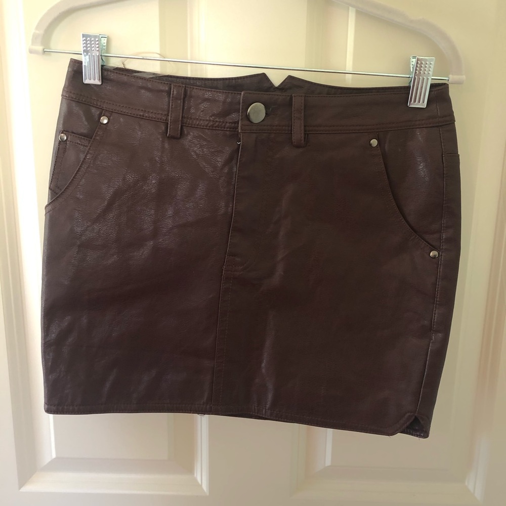 Real leather skirt